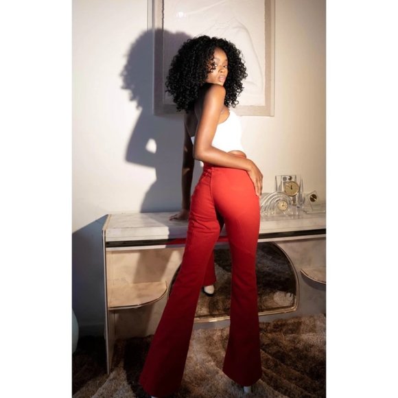 Revice Venus Flare Jeans Mars Red High Rise Size 24 - Picture 2 of 9